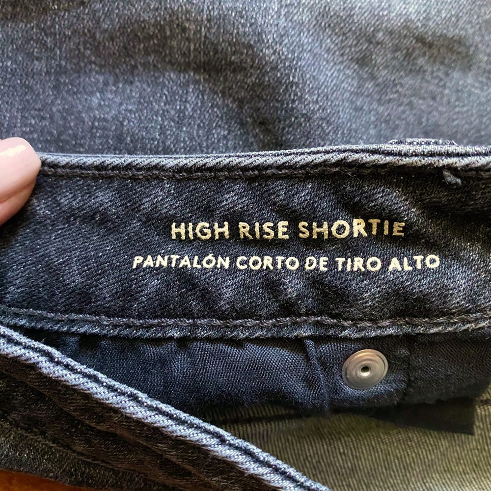 Distressed High Rise Denim Shorts - Picture 7 of 9